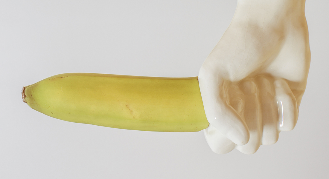 Lingammassage Banane in Hand